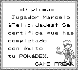 Diploma en Pokémon Rojo y Pokémon Azul.