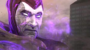 The fallen Elder God Shinnok along with his sacred crown in Mortal Kombat (2011).