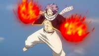 Natsu attacks Cyclops