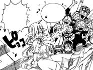 Mavis cheering on Fairy Tail team