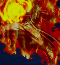 Natsu in flames