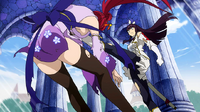 Kagura kicks Erza