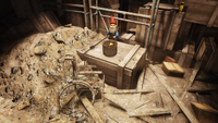 Gnome smelting gold in a cooking pot