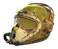 Yellow flight helmet