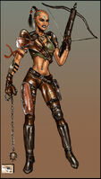 Female tribal concept art from Fallout Tactics