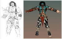 Male tribal concept art from Fallout Tactics