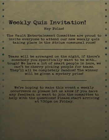 Quiz Night invitation