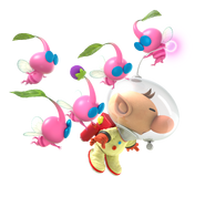 Olimar with Winged Pikmin from Hey Pikmin.