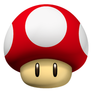 A Super Mushroom. It allows Mario and friends to bear a hit.