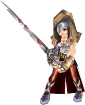 Beatrix from Final Fantasy IX wielding the Save the Queen, a recurring Paladin weapon.