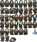 Setzer's battle sprites (SNES/PSX/GBA).