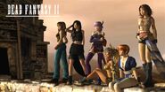 The first six members of the cast—From left to right: Hitomi, Tifa, Ayane, Rikku, Kasumi and Yuna.