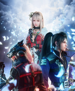 Promotional art featuring Fina, Lasswell and Hyoh of the Delta Star.