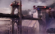 Concept art of the bridge.