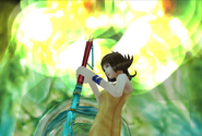 Selphie summoning a GF in Final Fantasy VIII.