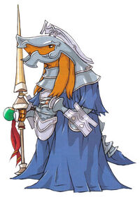 A bangaa as a Templar in Final Fantasy Tactics Advance.