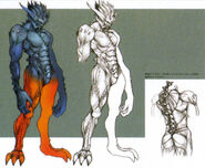 Concept art of a makonoid for Crisis Core.