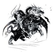 Final Fantasy II artwork by Yoshitaka Amano.