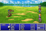 Lenna petrified in Final Fantasy V (GBA).