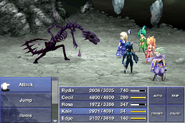 A Bone Dragon stopped in Final Fantasy IV (iOS).