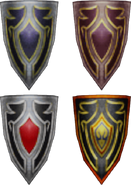 The Warrior's various shields.