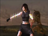 Screenshot from the end of the first movie, showing Tifa glowing with Materia.