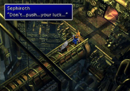 Sephiroth impales Cloud with Masamune in Final Fantasy VII.