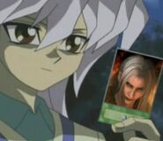 Bakura shows off his favorite card in Yu-Gi-Oh: The Abridged Series.