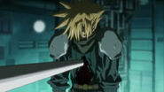 Cloud impaled by Sephiroth's Masamune in Last Order -Final Fantasy VII-.