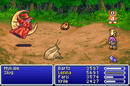 Party members as toads in Final Fantasy V (GBA).