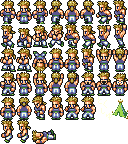 Sabin's battle sprites (SNES/PSX/GBA).