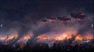 Concept art of airships above Insomnia.