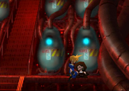 Cloud moves Tifa to a safer place in Final Fantasy VII.