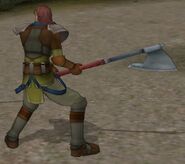 Nolan wielding the Iron Axe in Radiant Dawn.