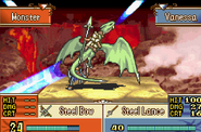 Vanessa Piercing an enemy Wight in Fire Emblem: The Sacred Stones.