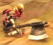 Flavia wielding the Iron Axe in Awakening.