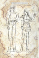 An illustration of Deen and Eda in the Thracia 776 Picture Postcard