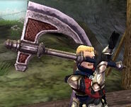 Arthur wielding Arthur's Axe.