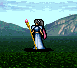 Muirne's battle sprite as a High Priest in Genealogy of the Holy War.