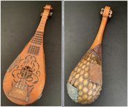 Edgin's much-patched and reinforced lute.