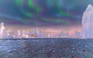 Another glimpse of the Sea of Moving Ice in Neverwinter: Storm King's Thunder, with an aurora polaris in the sky.