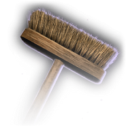 A wide-headed broom.