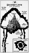 A map of Sschindylryn, the City of Portals.