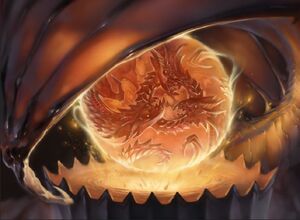 A carnelian orb of dragonkind, as depicted by Olena Richards.