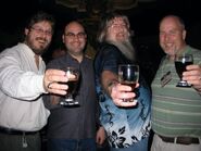 Left to right: Steven E. Schend, George Krashos, Ed Greenwood, Eric L. Boyd.