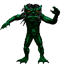 A green-skinned ice troll.