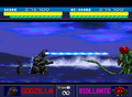 Godzilla blasts Biollante's Rose Form with his heat ray