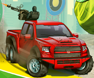 A red Caracara in a Target Assault race, shown in the update's official artwork.