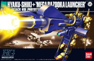 1/144 HGUC "MSN-00100 Hyaku Shiki + Mega Bazooka Launcher" (2004): box art