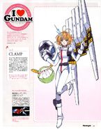 Princess Sakura of Tsubasa: Reservoir Chronicle as ν Gundam MS Girl by CLAMP